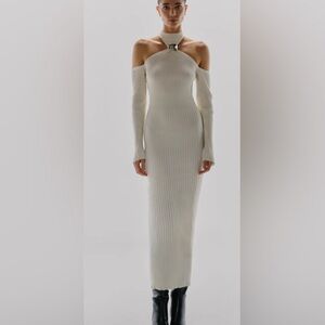 Elegant Off-Shoulder Cream Dress